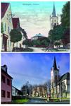 Erste kolorierene Ansichtskarte der Kirche um 1930_Prvni kolorovana pohlednice o.1930